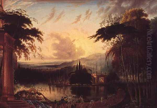 Romantic Landscape Oil Painting by Samuel Colman