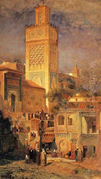 Moorish Mosque of Sidi Halou Tlemcin [Tlemcen], Algeria Oil Painting by Samuel Colman