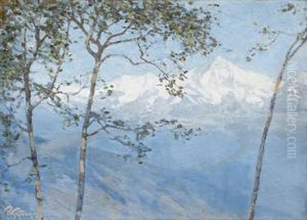 Kanchenjunga From Darjeeling, India Oil Painting by Robert Gwelo Goodman