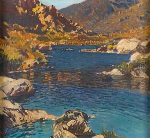 White River, Bainskloof Oil Painting by Robert Gwelo Goodman