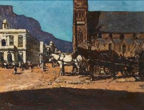 Greenmarket Square, Cape Town Oil Painting by Robert Gwelo Goodman