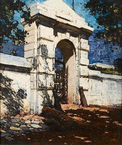 A Gateway At Rhodes University, Grahamstown Oil Painting by Robert Gwelo Goodman