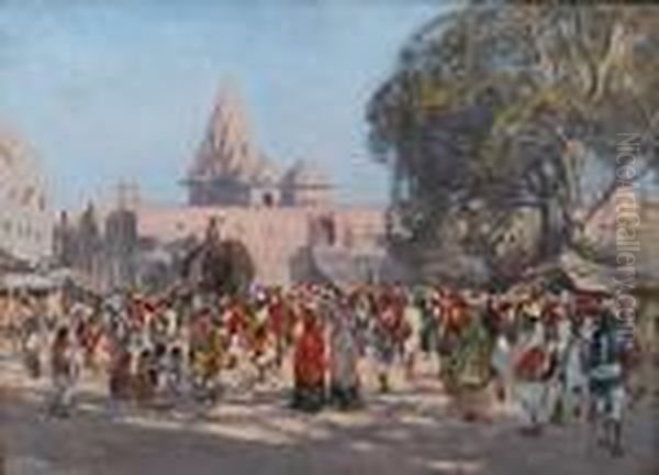 An Indian Durbar Oil Painting by Robert Gwelo Goodman