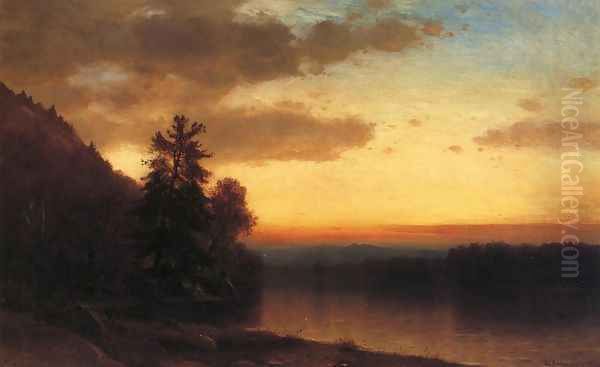 Adirondack Twilight Oil Painting by Samuel Colman