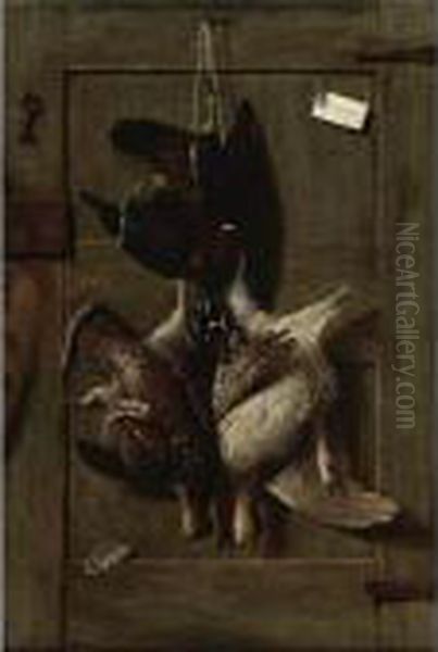 Still Life With A Wood Duck And Grouse Oil Painting by Richard Goodwin