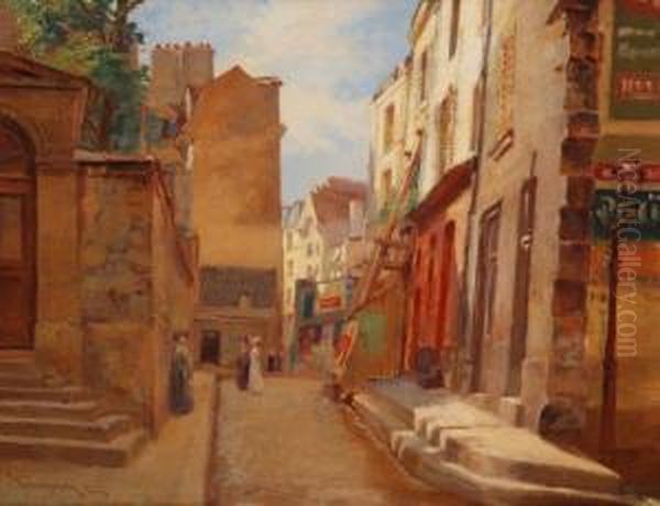 Scorcio Parigino Oil Painting by Michele Gordigiani