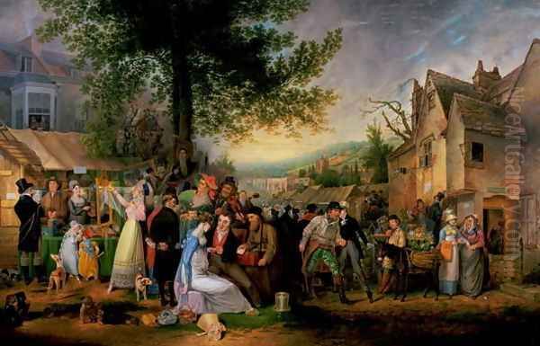 St. James's Fair Bristol 1824 Oil Painting by Samuel Colman