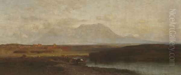 Spanish Peaks, Southern Colorado, Late Afternoon Oil Painting by Samuel Colman