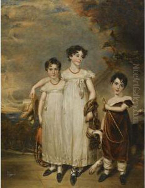 Group Portrait Of Caroline Horton Oil Painting by Sir John Watson Gordon