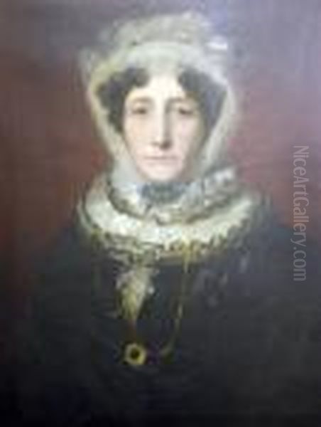 Portrait Of Lady Wearing A Black Dress Oil Painting by Sir John Watson Gordon