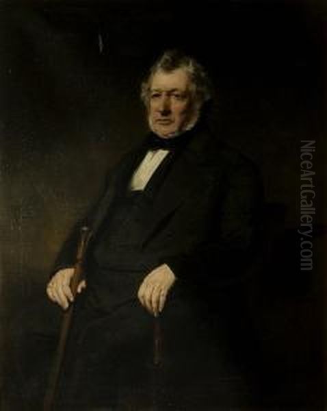 Three-quarter Length Portrait Of William Wood Oil Painting by Sir John Watson Gordon