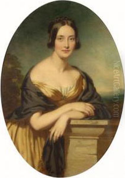 Portrait Of A Lady; Portrait Of A Gentleman Oil Painting by Sir John Watson Gordon