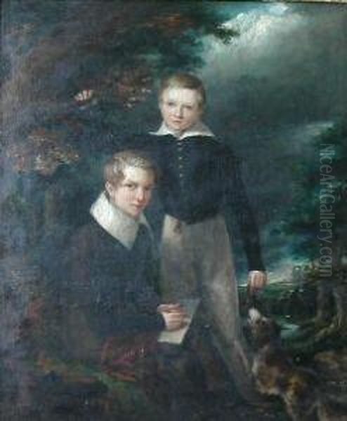 Portrait Of The Masters Campbell Of Dunstaffnage In Alandscape Oil Painting by Sir John Watson Gordon