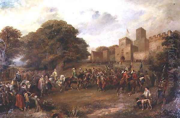 Visit of James I to Houghton Tower, 1617 Oil Painting by George Cattermole