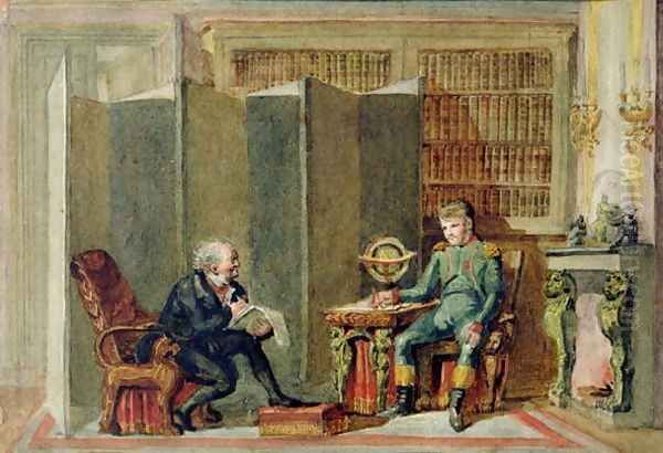 Napoleon Dictating his Memoirs at St. Helena to Comte Las Casas Oil Painting by George Cattermole