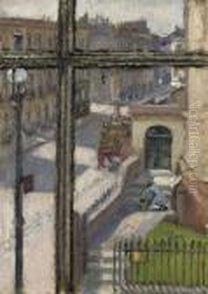 From A Window In The Hampstead Road Oil Painting by Spencer Frederick Gore