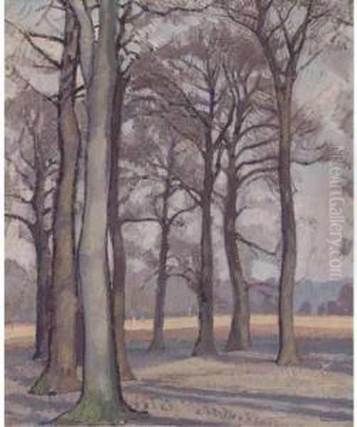 Richmond Park, Winter Oil Painting by Spencer Frederick Gore