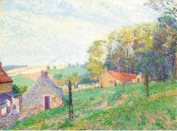 Landscape With Cottages Oil Painting by Spencer Frederick Gore