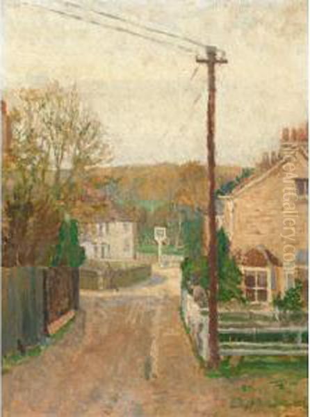 Village Scene Oil Painting by Spencer Frederick Gore