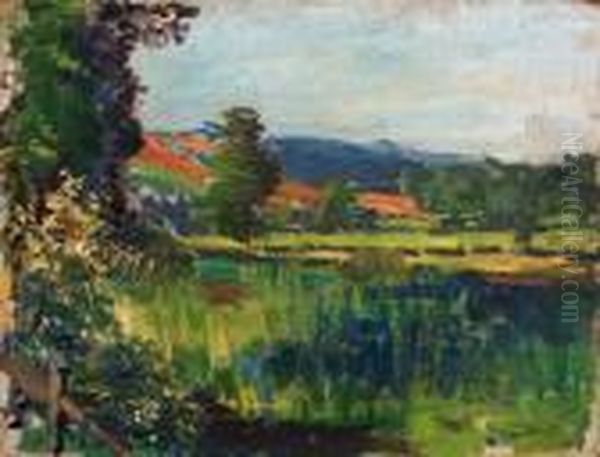 Summer Landscape Oil Painting by Spencer Frederick Gore