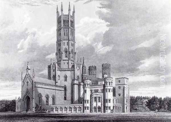 Fonthill Abbey from the south-west, from 'Graphic and Literary Illustrations of Fonthill Abbey' Oil Painting by George Cattermole