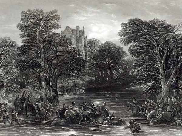 The Scots pursued after the Battle of Preston Oil Painting by George Cattermole