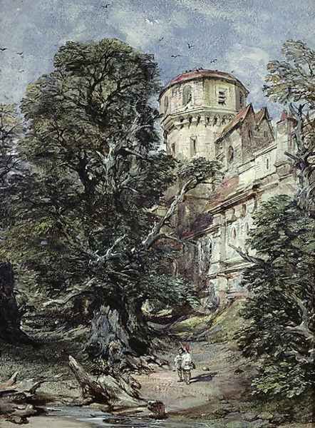 Landscape, with Castle and Trees Oil Painting by George Cattermole