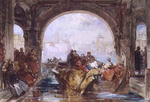 The Doge's Watergate at Venice, c.1830 Oil Painting by George Cattermole