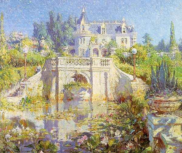 A California Water Garden at Redlands Oil Painting by Colin Campbell Cooper