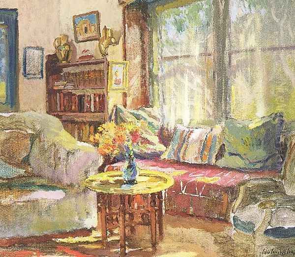 Cottage Interior Oil Painting by Colin Campbell Cooper