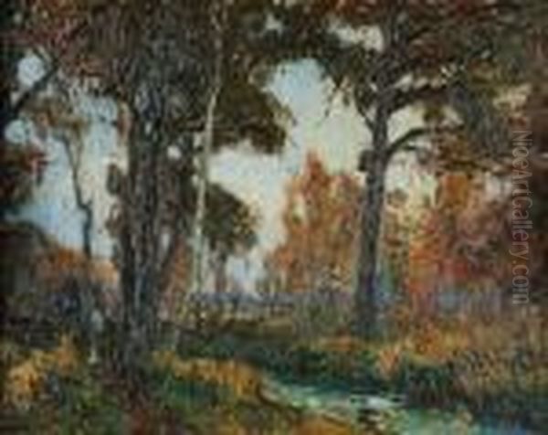 Vue Forestiere En Automne Oil Painting by Pieter Gorus