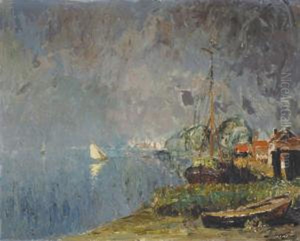 Zicht Op De Schelde Oil Painting by Pieter Gorus