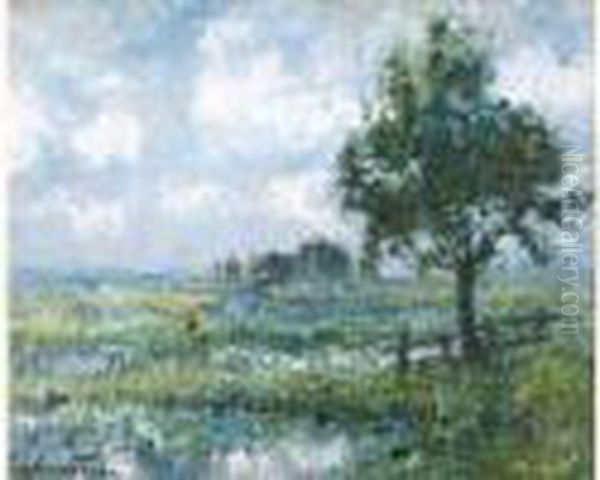 Zomerlandschap (ca. 1940) Oil Painting by Pieter Gorus