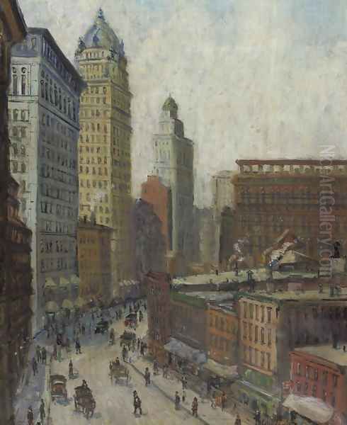 Lower Broadway Oil Painting by Colin Campbell Cooper