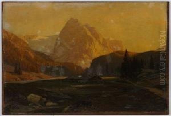 Wetterhorn Oil Painting by Albert H. Gos