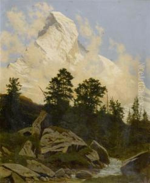 View Of The Matterhorn Oil Painting by Albert H. Gos