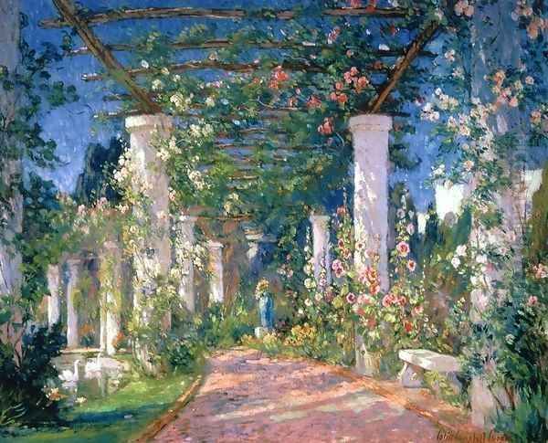 Pergola at the Hotel Samarkand Santa Barbara Oil Painting by Colin Campbell Cooper