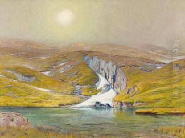 Bergsee Im Vorfruhling. Oil Painting by Albert H. Gos