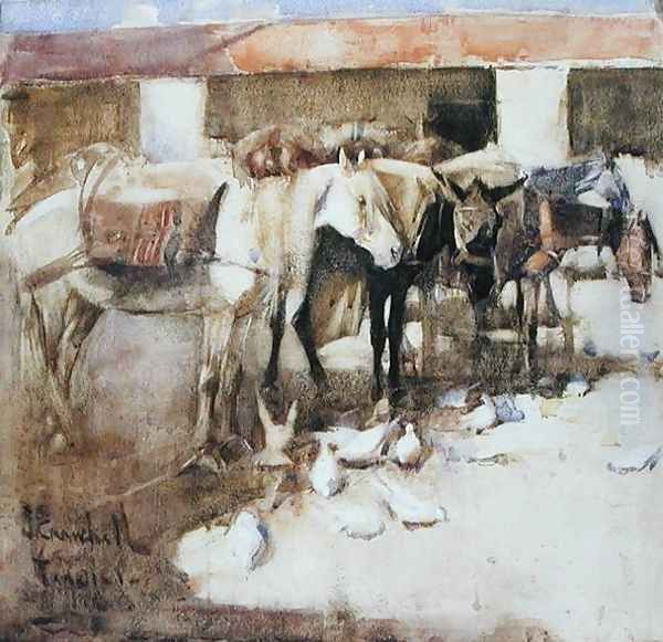 A Sangar in Morocco 1888 Oil Painting by Joseph Crawhall