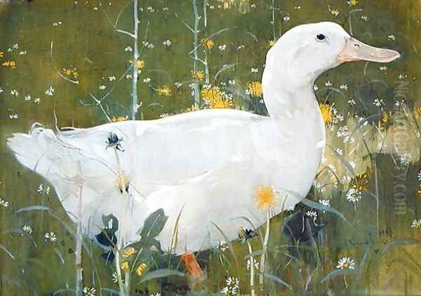 The White Drake Oil Painting by Joseph Crawhall