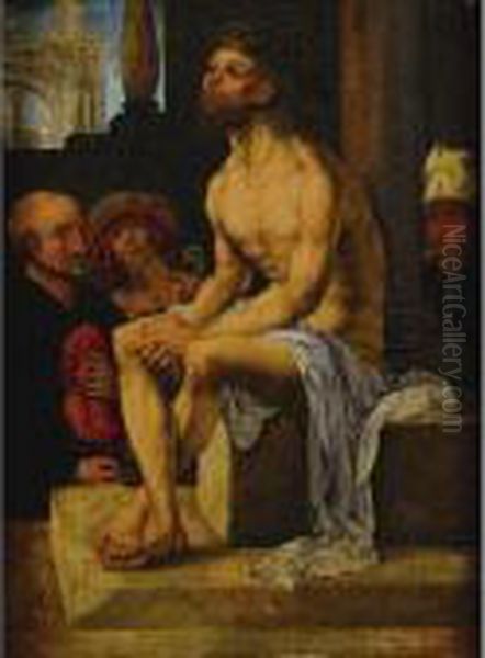 Mocking Of Christ Oil Painting by Jan Mabuse