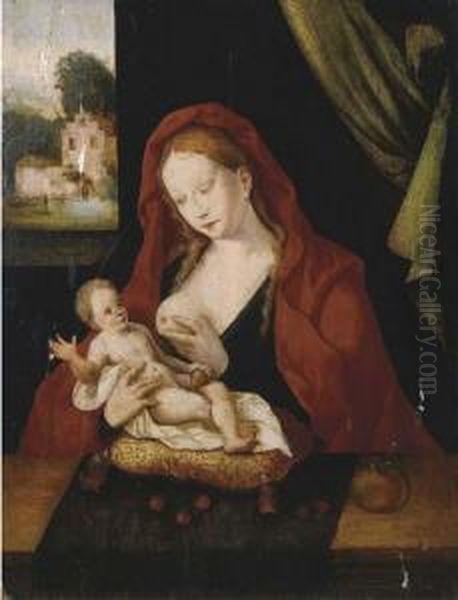 Madonna Con Bambino Oil Painting by Jan Mabuse