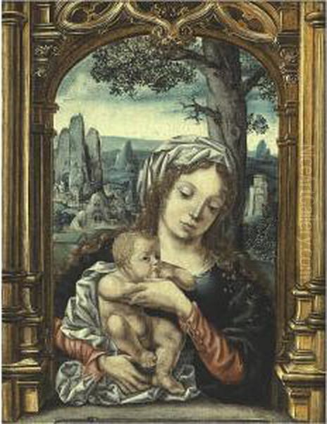 Virgin And Child Oil Painting by Jan Mabuse