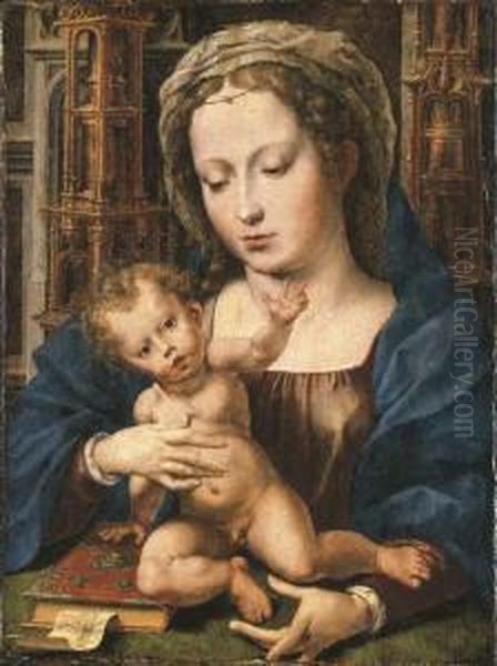 The Virgin And Child Oil Painting by Jan Mabuse