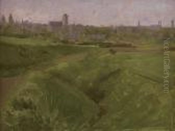 Across The Fields Oil Painting by Thomas Cooper Gotch