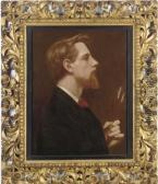 Self-portrait Of The Artist Oil Painting by Thomas Cooper Gotch