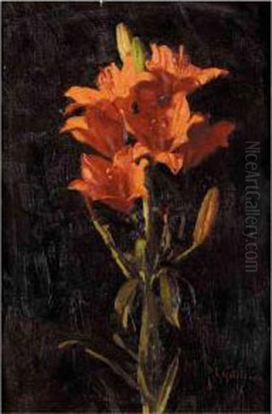 Study Of Lilies Oil Painting by Thomas Cooper Gotch