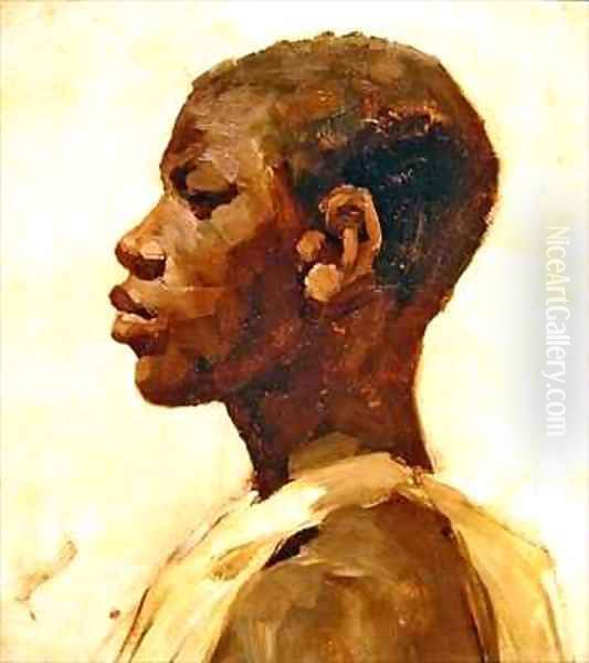 Head of a Negro Oil Painting by Joseph Crawhall