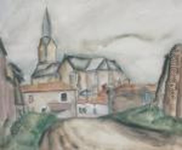 L'entree Du Village Oil Painting by Jacques Gotko