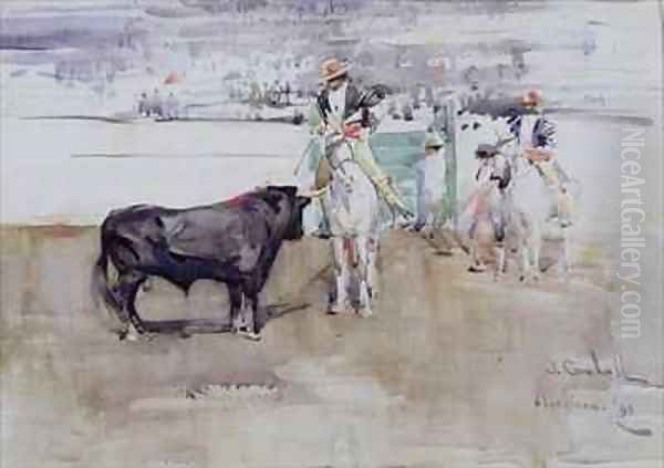 The Bull Ring Algeciras Oil Painting by Joseph Crawhall